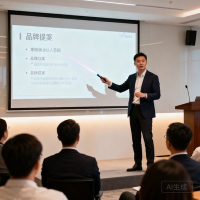 营销合伙人苏阳在品牌提案会上演讲
